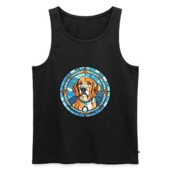 Deutscher Wachtelhund Hunderasse Buntglas Colo - Männer Premium Bio Tank Top - Schwarz - Vorne - Michal (187cm)