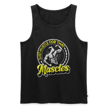 Entraîneur Muscles Pumper Studio - Débardeur bio Premium Homme - noir - Devant - AI Model Male 178 light (178cm)