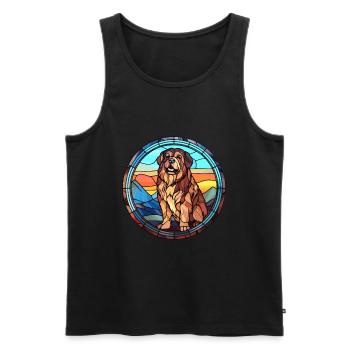 Estrela Mountain Dog Breed Stained Glass Colorful - Men's Premium Organic Tank Top - black - Front - Michal (187cm)