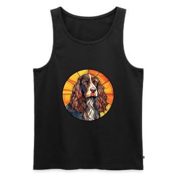 Feld Spaniel Hunderasse Buntes Glas Wat - Männer Premium Bio Tank Top - Schwarz - Vorne - Michal (187cm)