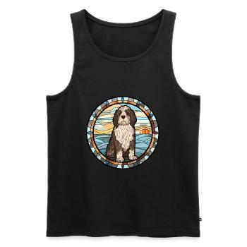Friesische Wasserhundrasse Buntes Glas - Männer Premium Bio Tank Top - Schwarz - Vorne - Michal (187cm)