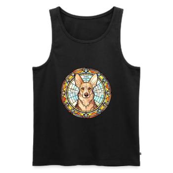 Georgischer Schäferhund Rasse Buntglas Bunt - Männer Premium Bio Tank Top - Schwarz - Vorne - Michal (187cm)