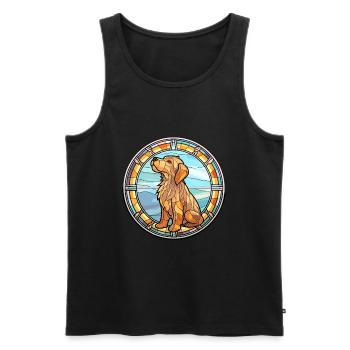 Griffon Fauve de Bretagne Hunderasse Glasmalerei - Männer Premium Bio Tank Top - Schwarz - Vorne - Michal (187cm)