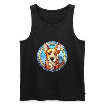 Kyi Leo Hunderasse Buntes Glas Buntes Wassercolo - Männer Premium Bio Tank Top - Schwarz - Vorne - Michal (187cm)