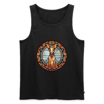 Hare Indian Dog Breed Stained Glass Colorful Water - Men's Premium Organic Tank Top - black - Front - Michal (187cm)