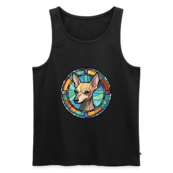 Mexikanische haarlose Hunderasse Buntglas Bunt - Männer Premium Bio Tank Top - Schwarz - Vorne - Michal (187cm)