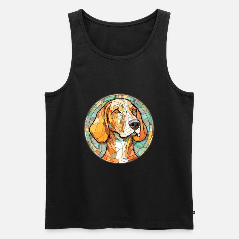 Litauische Jagdhunderasse Buntglas Bunt - Männer Premium Bio Tank Top - Schwarz