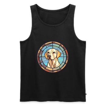 Labrador Hunderasse Buntes Glas Buntes Wassercol - Männer Premium Bio Tank Top - Schwarz - Vorne - Michal (187cm)
