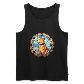 Laufhund Hunderasse Buntes Glas Buntes Wassercol - Männer Premium Bio Tank Top - Schwarz - Vorne - Michal (187cm)