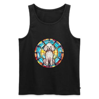 Miniatur Pudel Hunderasse Buntglas bunt - Männer Premium Bio Tank Top - Schwarz - Vorne - Michal (187cm)