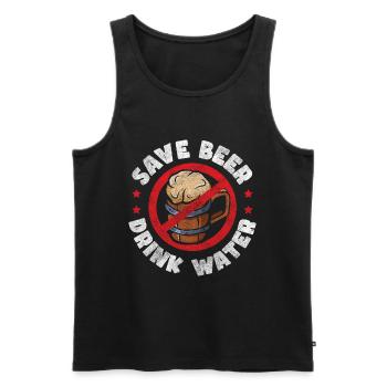 Bier Alkoholiker Vernunft Motivation - Männer Premium Bio Tank Top - Schwarz - Vorne - AI Model Male 178 light (178cm)