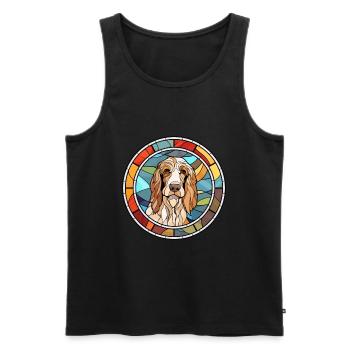 Petit Basset Griffon Vendéen Chien Race Teinté Gla - Débardeur bio Premium Homme - noir - Devant - Michal (187cm)