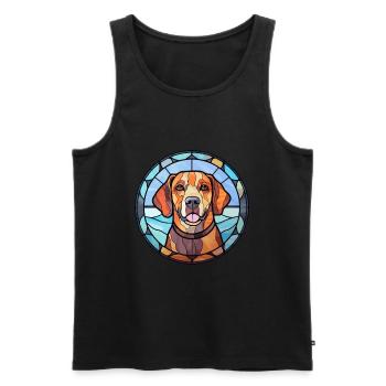 Owczarek Podhalanski Hunderasse Buntglas Farbe - Männer Premium Bio Tank Top - Schwarz - Vorne - Michal (187cm)