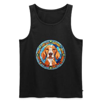 Rafeiro do Alentejo Hunderasse Buntglas Colorf - Männer Premium Bio Tank Top - Schwarz - Vorne - AI Model Male 178 light (178cm)