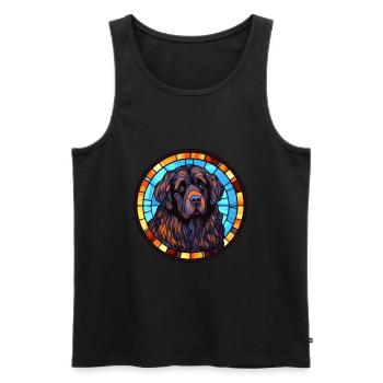 Newfoundland Dog Breed Stained Glass Colorful Wate - Men's Premium Organic Tank Top - black - Front - AI Model Male 178 light (178cm)