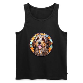 Picardie Schäferhund Hunderasse Buntglas Bunt - Männer Premium Bio Tank Top - Schwarz - Vorne - AI Model Male 178 light (178cm)