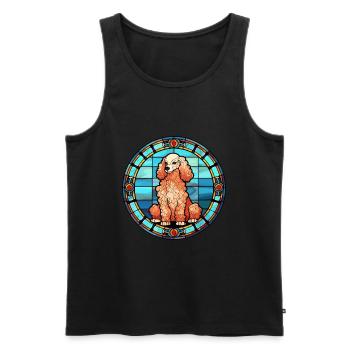 Pudel Hunderasse Buntes Aquarell - Männer Premium Bio Tank Top - Schwarz - Vorne - Michal (187cm)