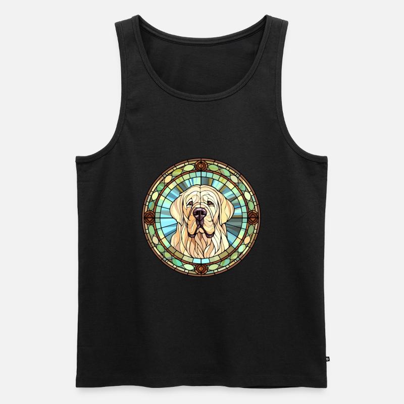 Pyrenäen-Mastiff-Hunderasse Buntglas Bunt - Männer Premium Bio Tank Top - Schwarz