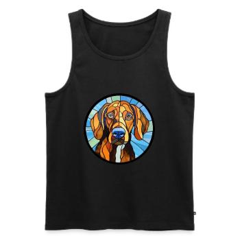 Schweizer Laufhund Dog Breed Stained Glass Colorfu - Men's Premium Organic Tank Top - black - Front - AI Model Male 178 light (178cm)