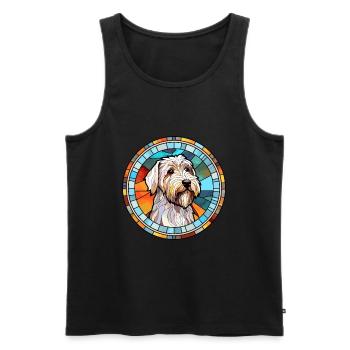Sealyham Terrier Dog Breed Stained Glass Colorful - Men's Premium Organic Tank Top - black - Front - Michal (187cm)