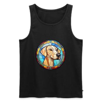 Sloughi Hunderasse Buntes Glas Buntes Wassercolo - Männer Premium Bio Tank Top - Schwarz - Vorne - AI Model Male 178 light (178cm)