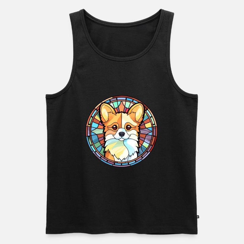 Spitz Hunderasse Buntes Aquarell - Männer Premium Bio Tank Top - Schwarz