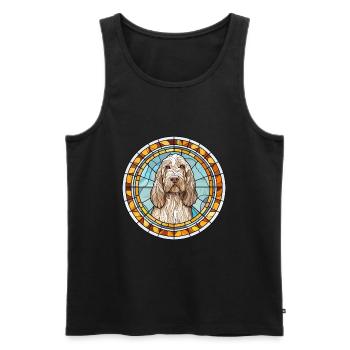 Spinone Italiano Hunderasse Buntglas Bunt - Männer Premium Bio Tank Top - Schwarz - Vorne - AI Model Male 178 light (178cm)