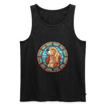Strellufstover Dog Breed Stained Glass Colorful Wa - Men's Premium Organic Tank Top - black - Front - AI Model Male 178 light (178cm)
