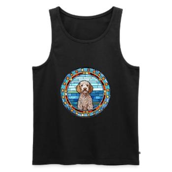 Spanischer Wasserhund Rasse Buntes Glas Wat - Männer Premium Bio Tank Top - Schwarz - Vorne - Michal (187cm)