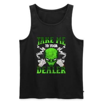 Aliens Earth science fiction - Men's Premium Organic Tank Top - black - Front - Michal (187cm)