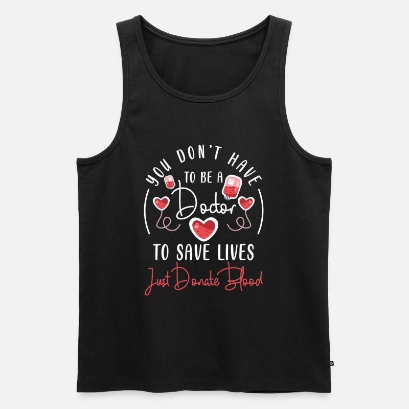 Blutspenden Hilfe Nadel - Männer Premium Bio Tank Top - Schwarz
