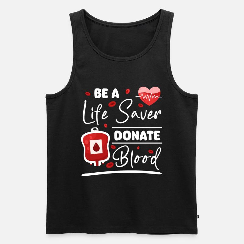 Blutspender Blut Blutgruppe - Männer Premium Bio Tank Top - Schwarz
