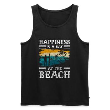 Vacances Plongée sous la chaleur - Débardeur bio Premium Homme - noir - Devant - AI Model Male 178 light (178cm)