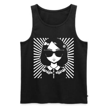 Cute Anime Girl Gothic Manga Fairytale Sunglasses - Men's Premium Organic Tank Top - black - Front - Michal (187cm)
