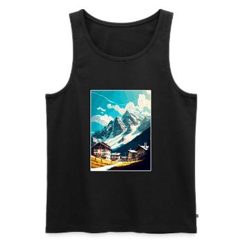 Lech Österreich Vintage Reiseposter WPA Souvenir - Männer Premium Bio Tank Top - Schwarz - Vorne - Michal (187cm)