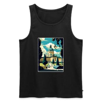 Melk Autriche Vintage voyage affiche WPA Souvenir - Débardeur bio Premium Homme - noir - Devant - Michal (187cm)
