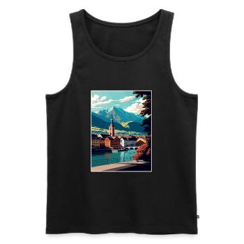 Villach Austria Vintage Travel Poster WPA Souvenir - Men's Premium Organic Tank Top - black - Front - Michal (187cm)