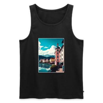 Klagenfurt Österreich Vintage Reiseposter Souvenir - Männer Premium Bio Tank Top - Schwarz - Vorne - Michal (187cm)