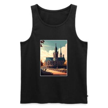 Mannheim Germany Vintage Travel Poster Souvenir - Men's Premium Organic Tank Top - black - Front - AI Model Male 178 light (178cm)