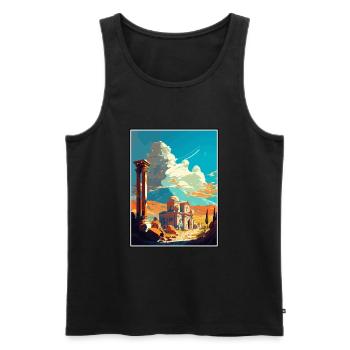 Kars Turquie Vintage voyage affiche WPA Souvenir - Débardeur bio Premium Homme - noir - Devant - Michal (187cm)