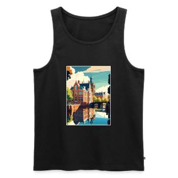 Leeuwarden Pays-Bas Vintage Voyage Poster WPA - Débardeur bio Premium Homme - noir - Devant - Michal (187cm)