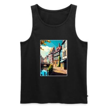 Colmar Frankreich Vintage Reiseposter WPA Souvenir - Männer Premium Bio Tank Top - Schwarz - Vorne - AI Model Male 178 light (178cm)