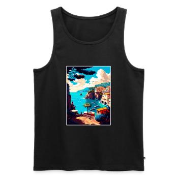 Sorrente Italie Vintage voyage affiche WPA Souvenir - Débardeur bio Premium Homme - noir - Devant - Michal (187cm)