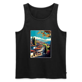 Safranbolu Türkei Vintage Reiseposter Souvenir - Männer Premium Bio Tank Top - Schwarz - Vorne - Michal (187cm)