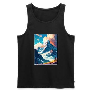 Eiger Suisse Vintage Voyage Poster Souvenir - Débardeur bio Premium Homme - noir - Devant - Michal (187cm)