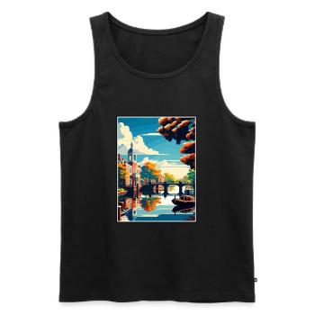 Amstelveen Niederlande Vintage Reiseposter WPA - Männer Premium Bio Tank Top - Schwarz - Vorne - Michal (187cm)