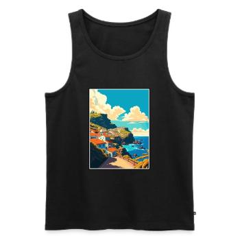 Madeira Portugal Vintage Reiseposter Souvenir - Männer Premium Bio Tank Top - Schwarz - Vorne - Michal (187cm)