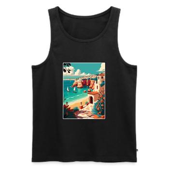 Lagos Portugal Vintage Reiseposter WPA Souvenir - Männer Premium Bio Tank Top - Schwarz - Vorne - Michal (187cm)