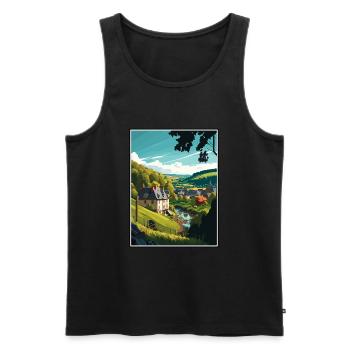 Ardennen Frankreich Vintage Reiseposter WPA Souvenir - Männer Premium Bio Tank Top - Schwarz - Vorne - AI Model Male 178 light (178cm)