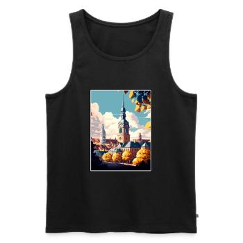 Dortmund Allemagne Vintage voyage affiche Souvenir - Débardeur bio Premium Homme - noir - Devant - AI Model Male 178 light (178cm)